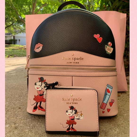 Kate Spade Minnie Mouse Backpack Wallet Mickey Set